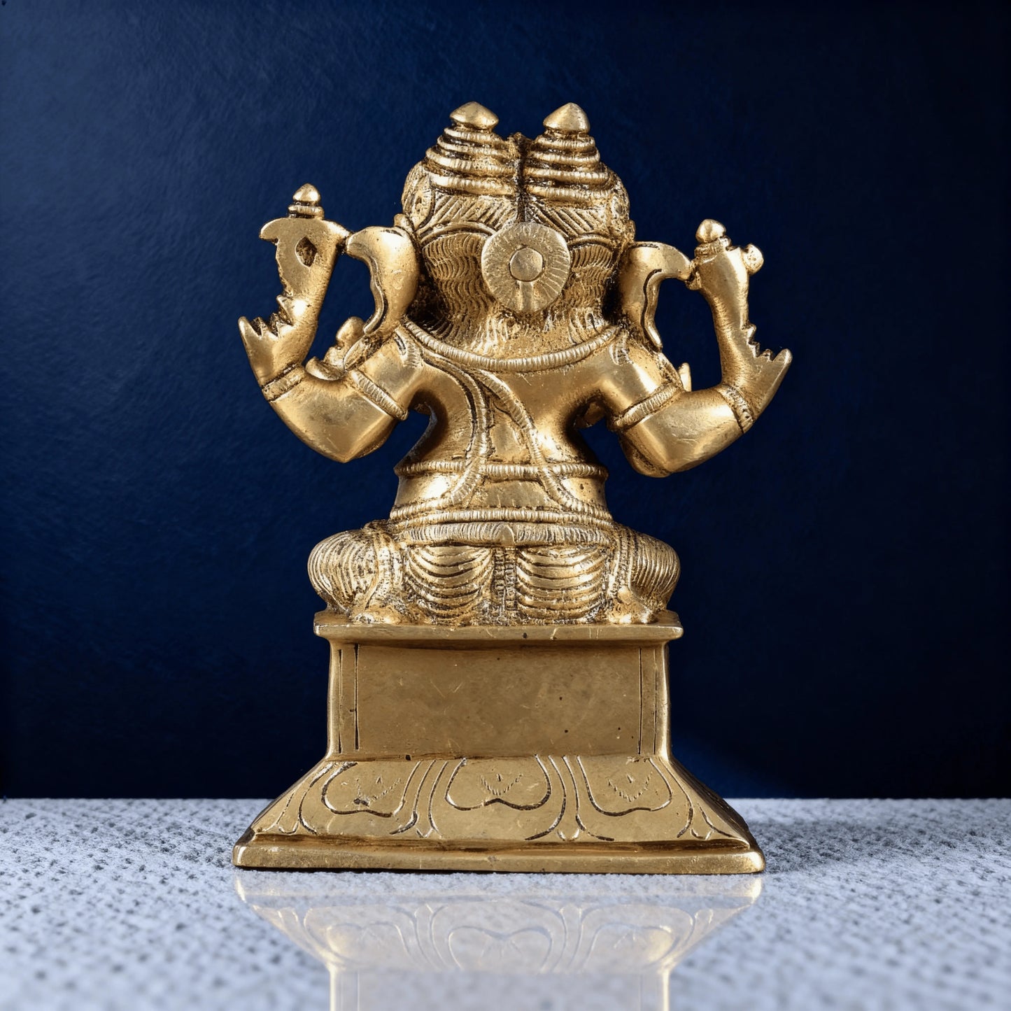 back view panchmukhi ganesha brass idol