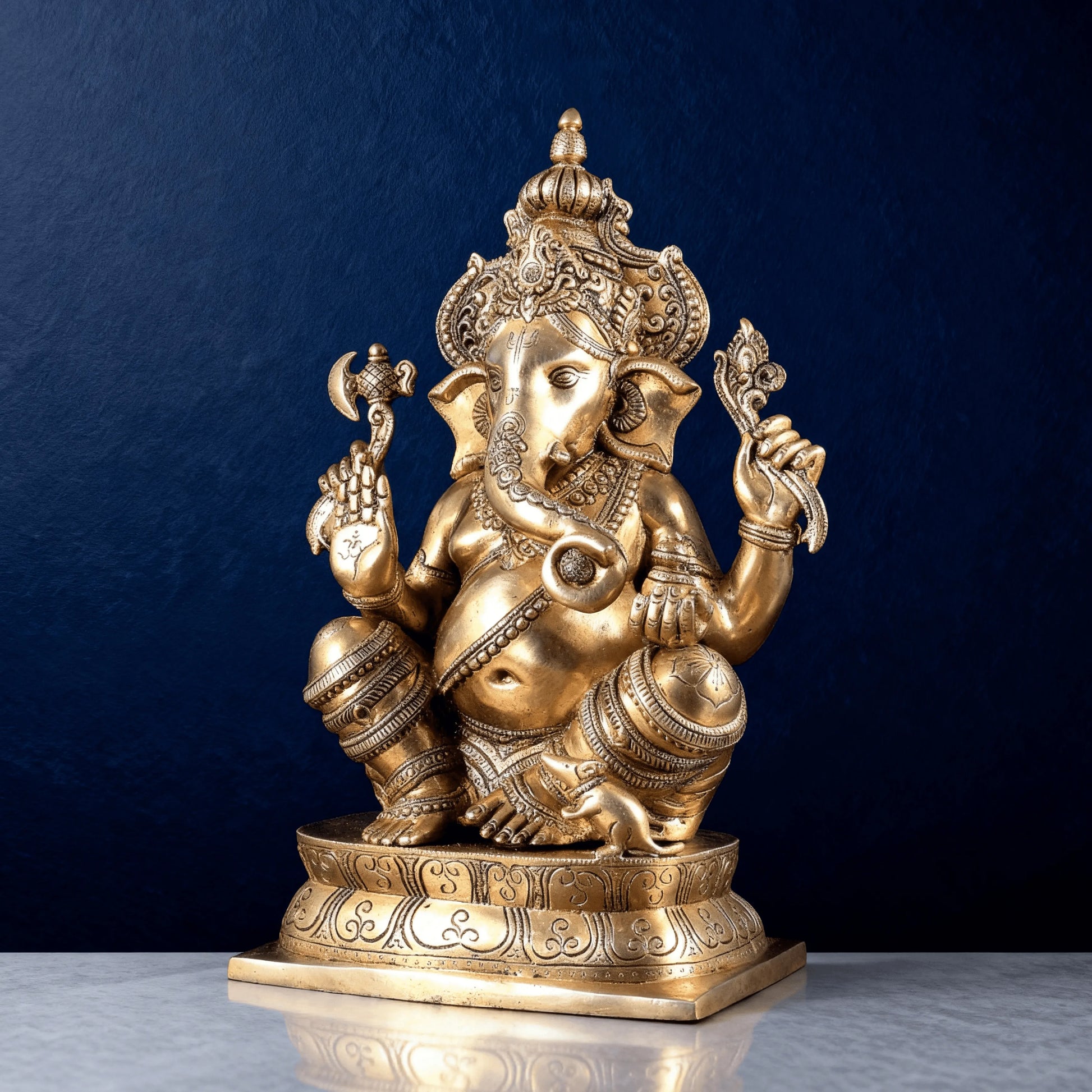 brass ganesha murti decorative idol for home temple