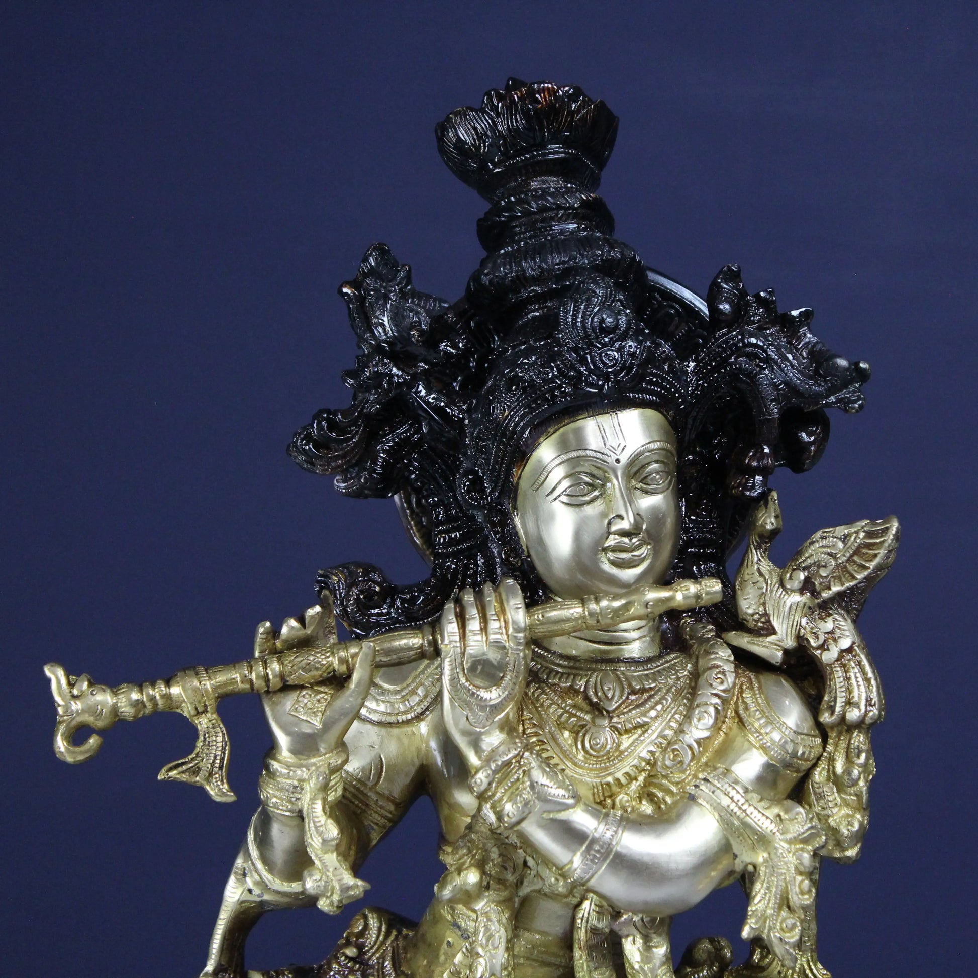 Krishna With cow brass idol