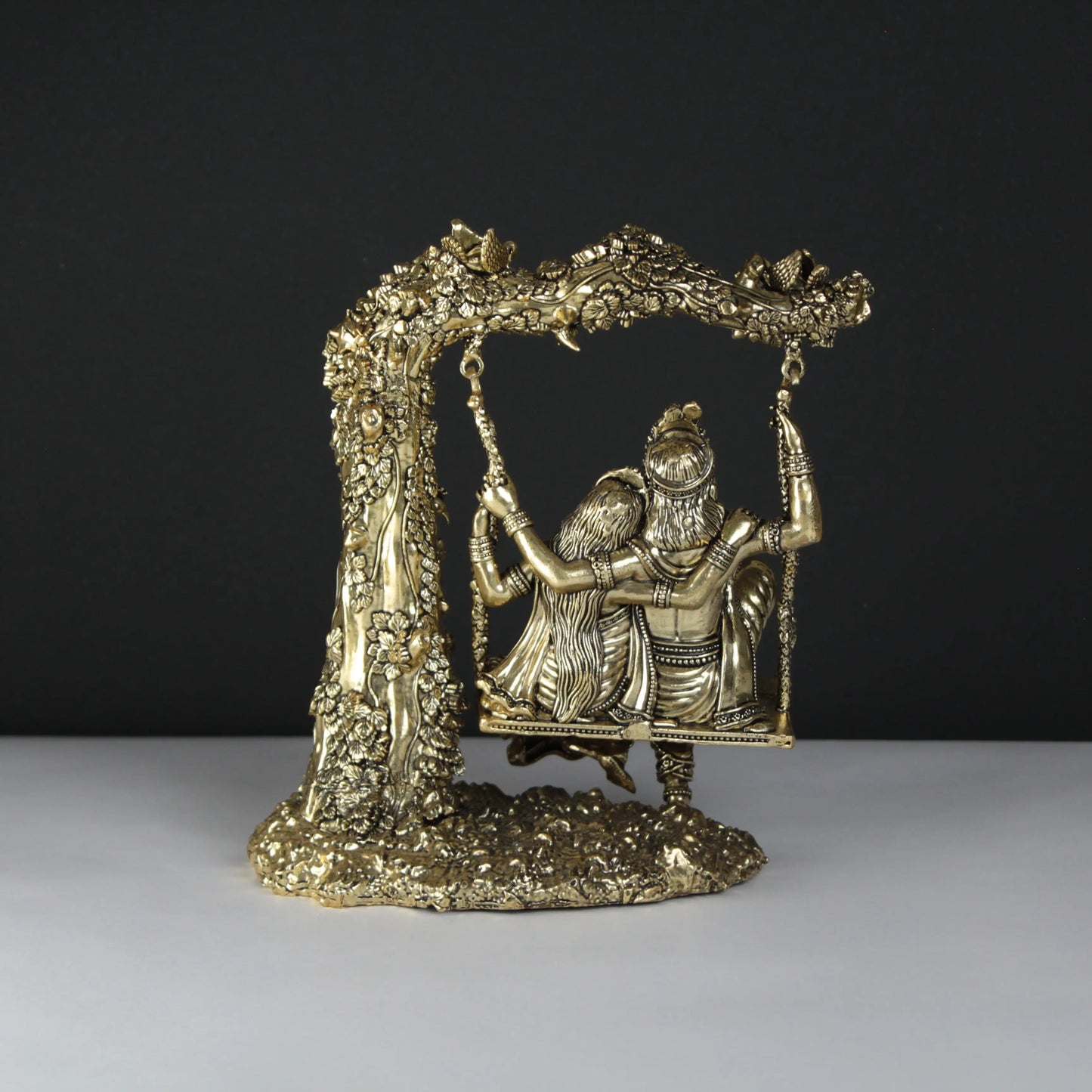 Radha Krishna brass statue 