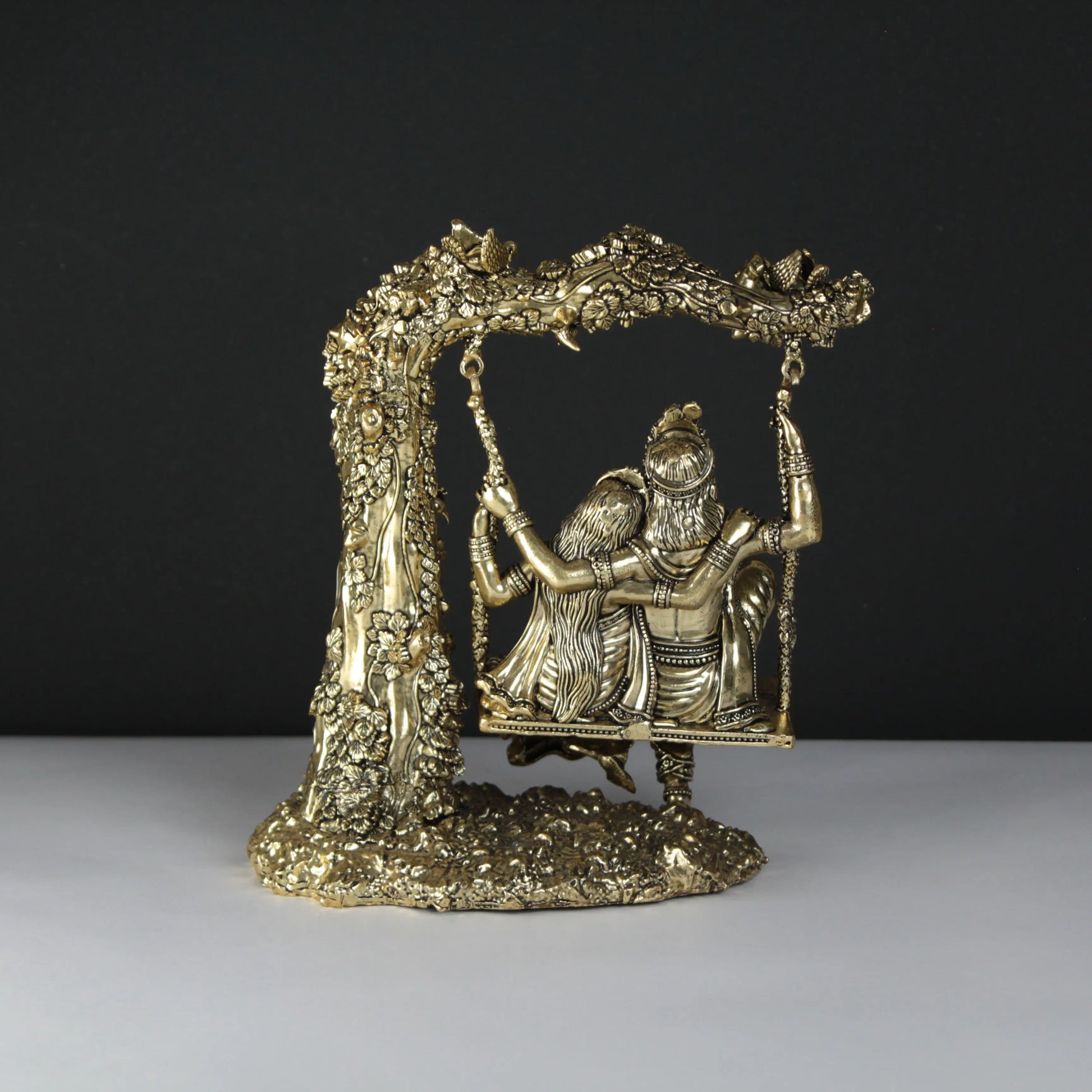 Radha Krishna brass statue 