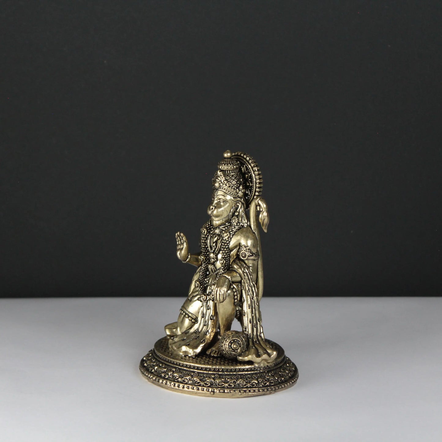 Hanuman seated brass statue